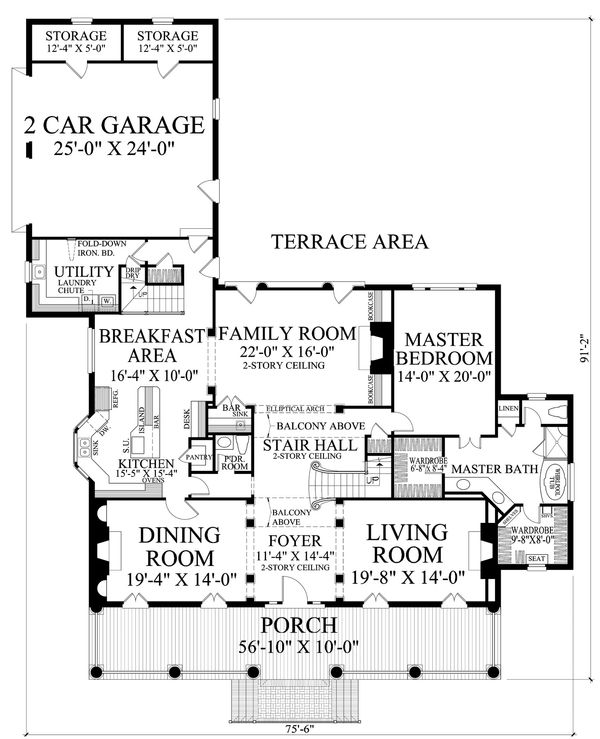 Country Floor Plan - Main Floor Plan #137-233