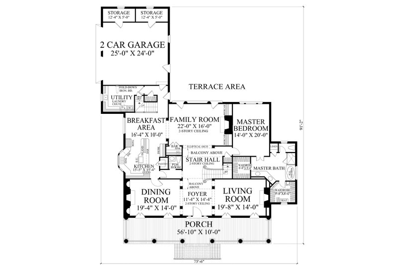 Dream House Plan - Floor Plan - Main Floor for Country House Plan #137-233 - 4 bed, 4 bath