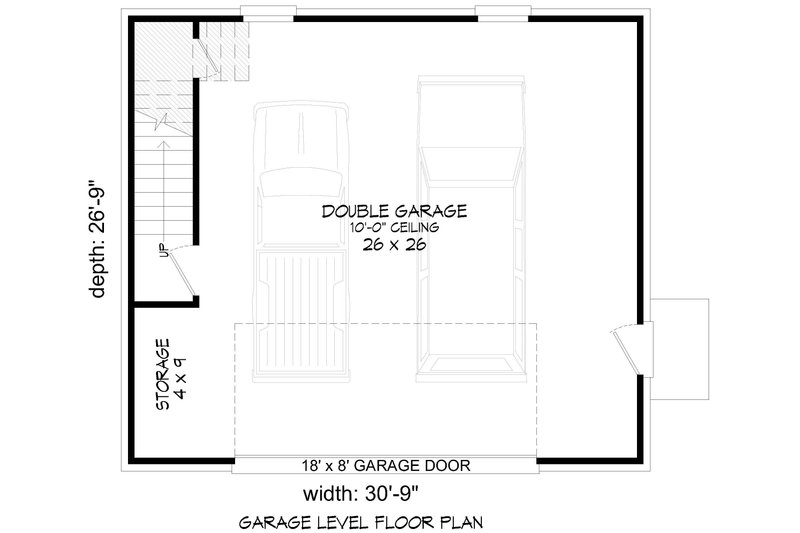 Architectural House Design - Floor Plan - Lower Floor for Colonial House Plan #932-1150 - 1 bed, 1 bath