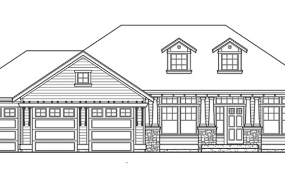Exterior - Front Elevation 3 for Craftsman House Plan #132-341 - 4 bed, 3.5 bath
