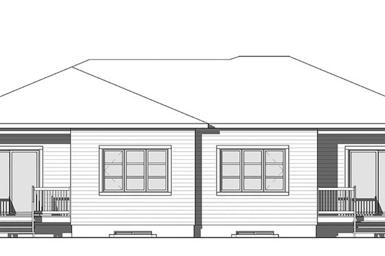 Exterior - Rear Elevation for Contemporary House Plan #23-2720 - 2 bed, 1 bath