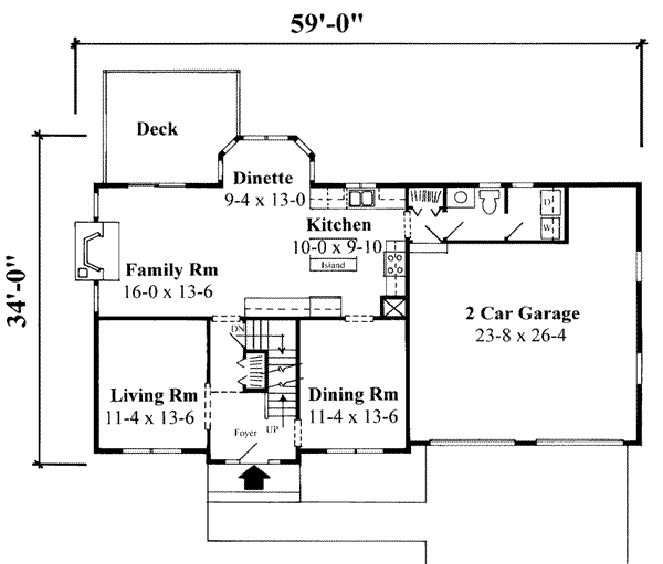 Colonial Floor Plan - Main Floor Plan #75-172