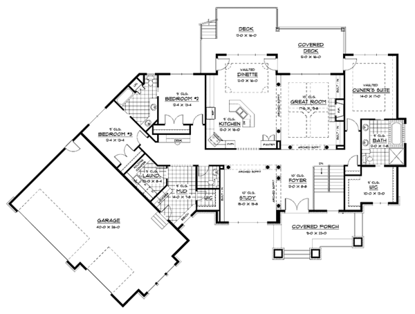 Home Plan - Traditional Floor Plan - Main Floor Plan #51-686
