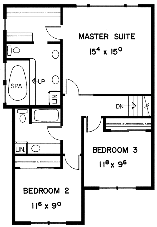 Home Plan - Country Floor Plan - Upper Floor Plan #60-825