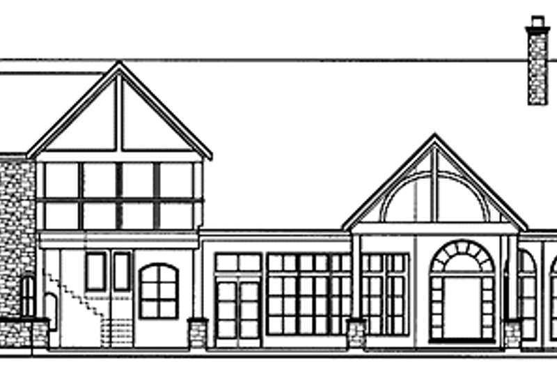 House Plan Design - European Exterior - Rear Elevation Plan #1021-9