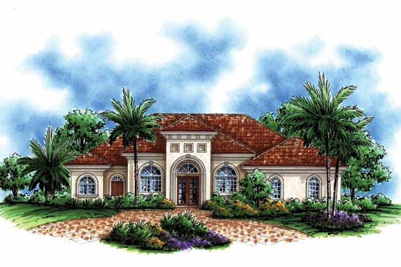 House Design - Mediterranean Exterior - Front Elevation Plan #1017-142