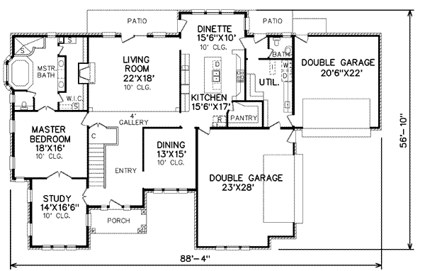 Traditional Floor Plan - Main Floor Plan #65-232