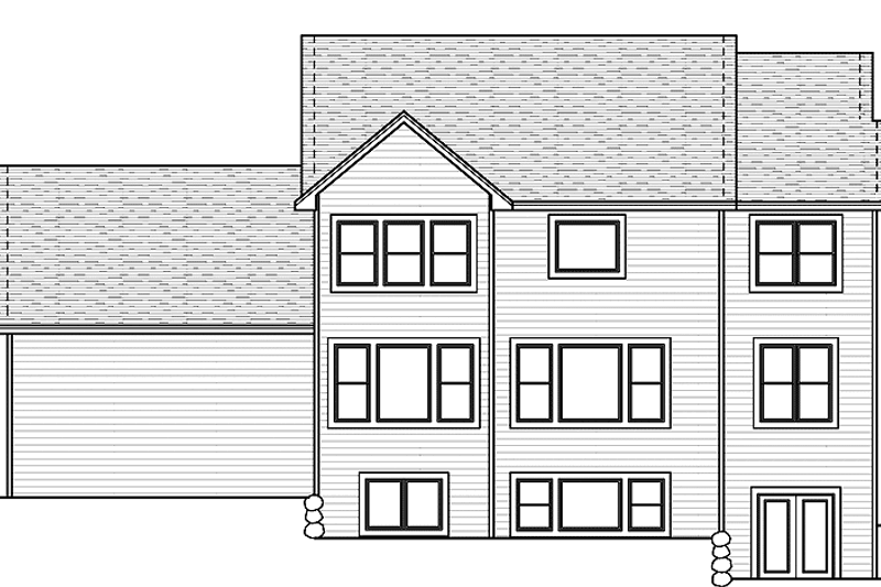 Architectural House Design - Exterior - Rear Elevation for Traditional House Plan #51-666 - 4 bed, 2.5 bath