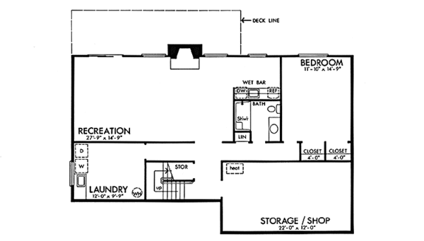 House Plan Design - Ranch Floor Plan - Lower Floor Plan #320-1346