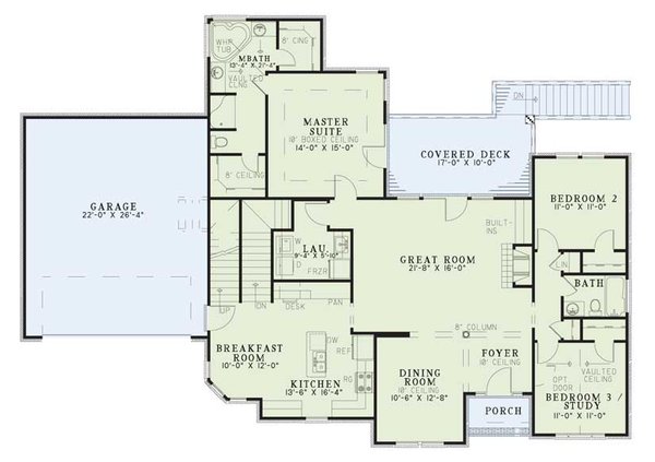 House Blueprint - European Floor Plan - Main Floor Plan #17-220