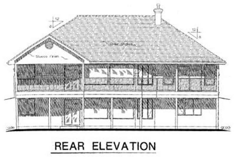 Home Plan - Exterior - Rear Elevation for Ranch House Plan #18-1024 - 2 bed, 2 bath
