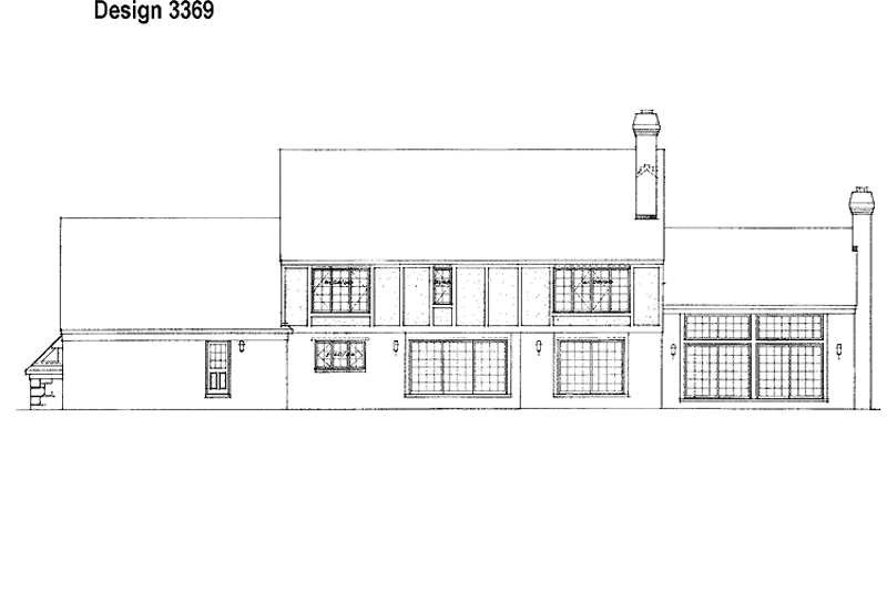 House Blueprint - Exterior - Rear Elevation for Tudor House Plan #72-874 - 4 bed, 5 bath