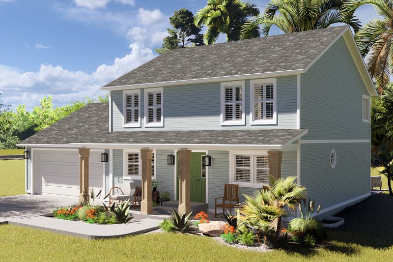 Dream House Plan - Exterior - Front Elevation 4 for Traditional House Plan #1060-33 - 4 bed, 3.5 bath
