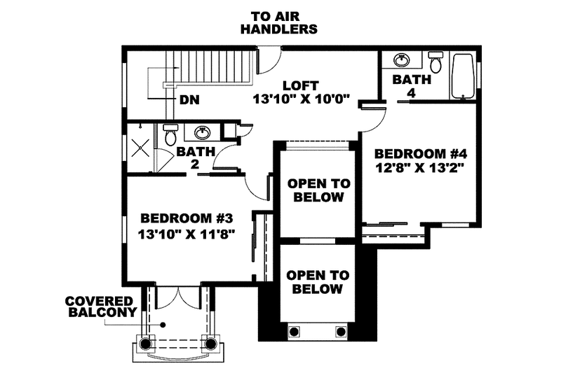 Home Plan - Floor Plan - Upper Floor for Mediterranean House Plan #1017-148 - 4 bed, 4 bath