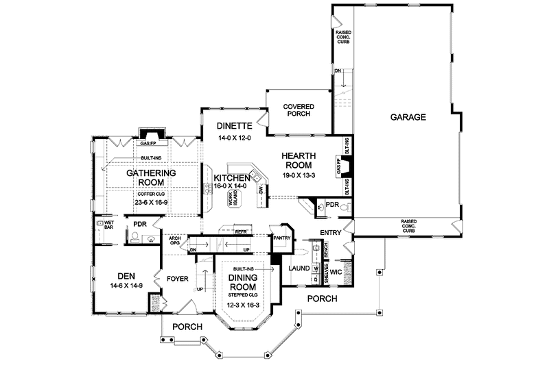 Home Plan - Floor Plan - Main Floor for Country House Plan #328-369 - 5 bed, 3.5 bath