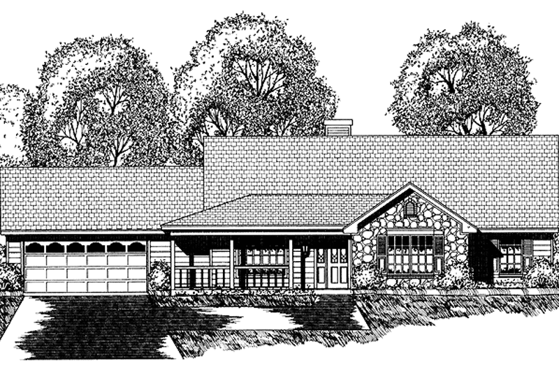 Home Plan - Exterior - Front Elevation 3 for Traditional House Plan #40-498 - 3 bed, 2 bath