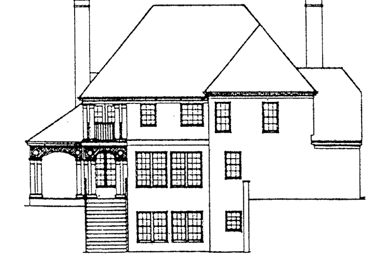 Home Plan - Exterior - Rear Elevation for Country House Plan #429-71 - 4 bed, 3.5 bath
