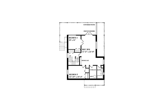 Floor Plan - Lower Floor for Traditional House Plan #118-149 - 5 bed, 3 bath