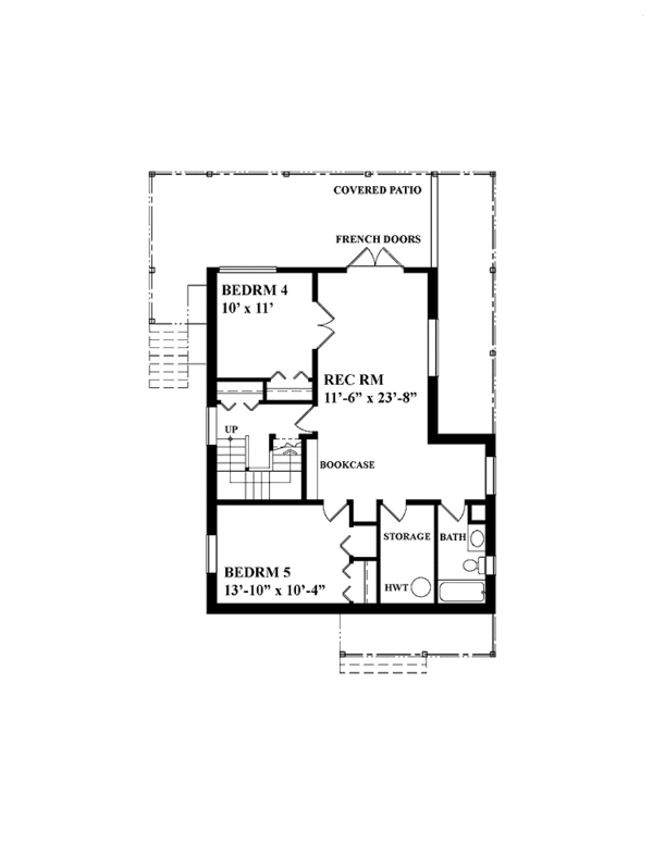 Architectural House Design - Traditional Floor Plan - Lower Floor Plan #118-149