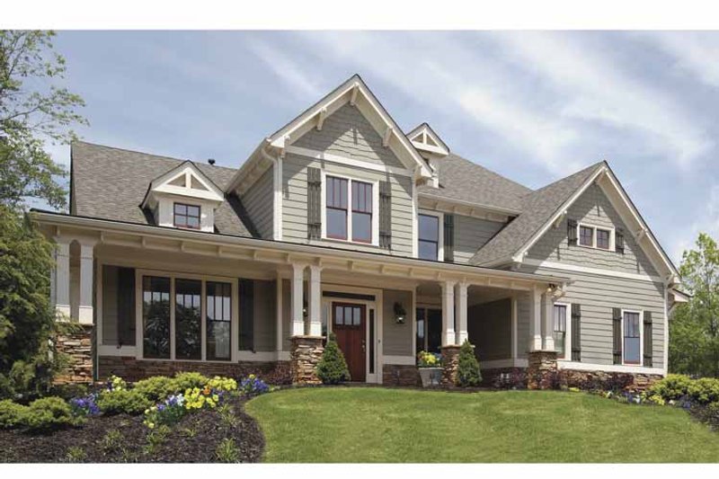 House Blueprint - Exterior - Front Elevation 3 for Craftsman House Plan #54-295 - 4 bed, 3 bath