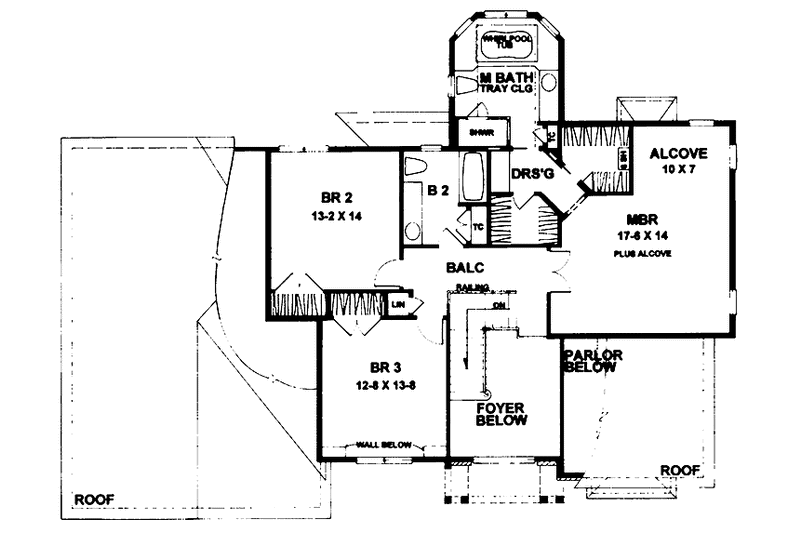 House Blueprint - Floor Plan - Upper Floor for Traditional House Plan #328-168 - 3 bed, 2.5 bath