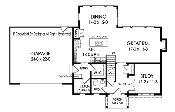 Home Plan - Traditional Floor Plan - Main Floor Plan #1010-201
