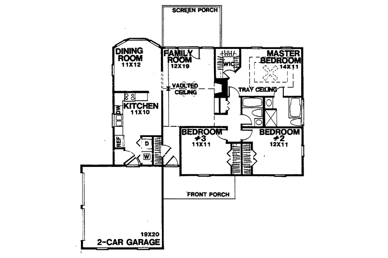 Home Plan - Floor Plan - Main Floor for European House Plan #30-318 - 3 bed, 2 bath