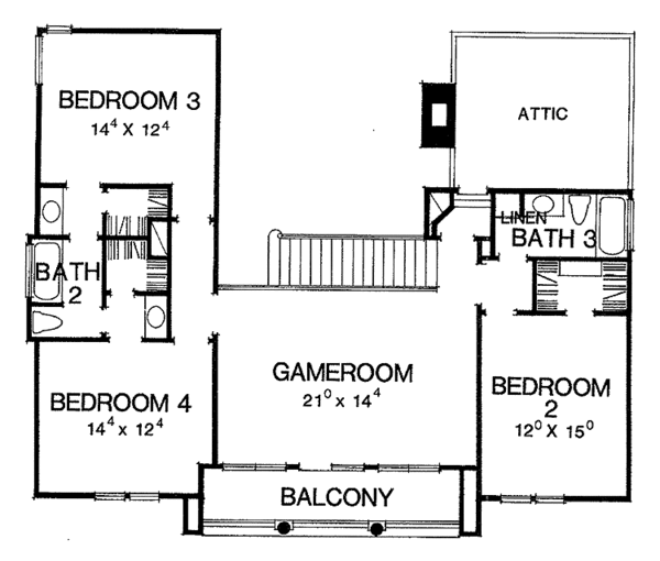 House Plan Design - Mediterranean Floor Plan - Upper Floor Plan #472-199