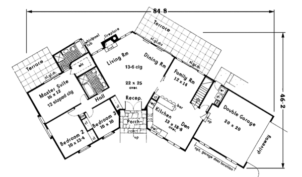 House Plan Design - Ranch Floor Plan - Main Floor Plan #3-311