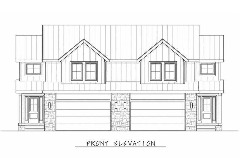 House Design - Exterior - Front Elevation 3 for Contemporary House Plan #20-2645 - 3 bed, 2.5 bath