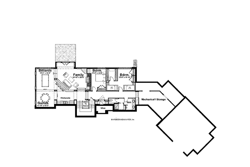 Architectural House Design - Floor Plan - Lower Floor for Craftsman House Plan #928-227 - 4 bed, 3.5 bath