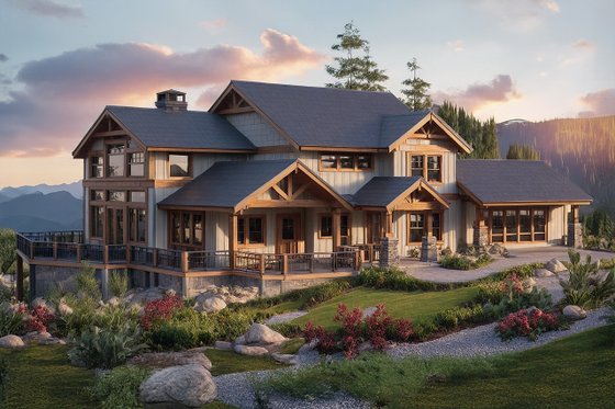 Exterior - Front Elevation 3 for Craftsman House Plan #124-680 - 3 bed, 2.5 bath