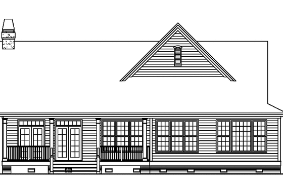 Exterior - Rear Elevation for Country House Plan #929-620 - 3 bed, 2 bath