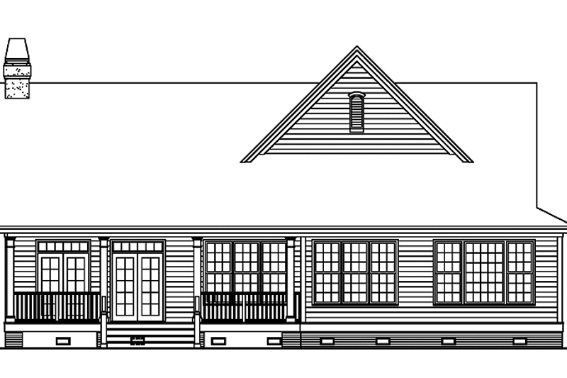 Home Plan - Exterior - Rear Elevation for Country House Plan #929-620 - 3 bed, 2 bath