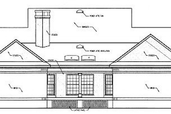 Exterior - Rear Elevation for Traditional House Plan #45-139 - 3 bed, 2.5 bath