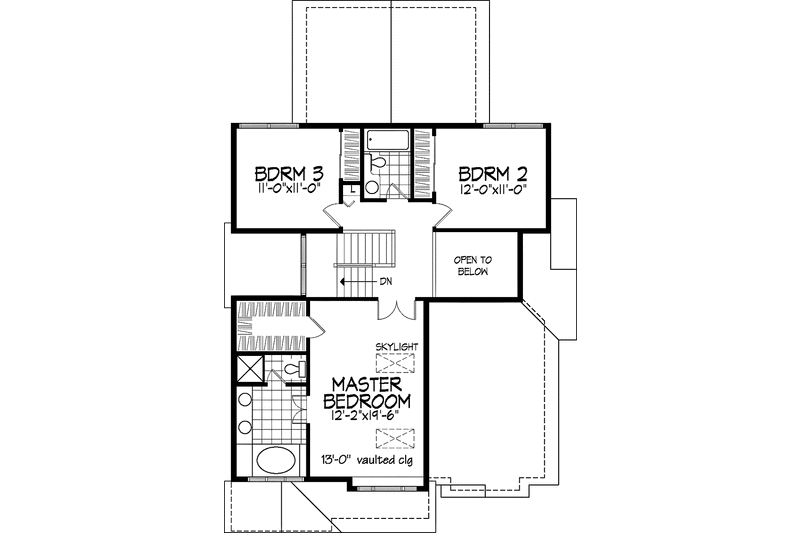 Home Plan - Floor Plan - Upper Floor for Contemporary House Plan #320-578 - 3 bed, 2.5 bath