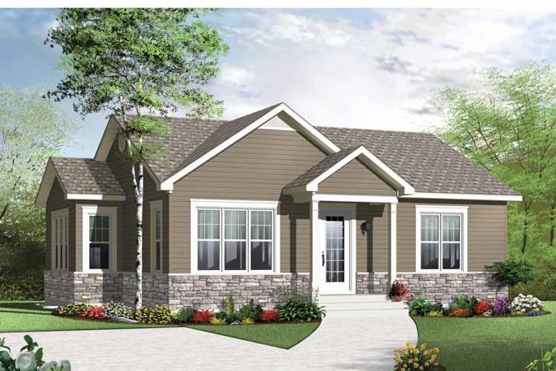 Dream House Plan - Exterior - Front Elevation 3 for Traditional House Plan #23-2520 - 2 bed, 1 bath
