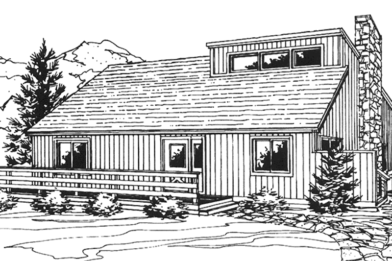 Dream House Plan - Cabin Exterior - Front Elevation Plan #320-1475
