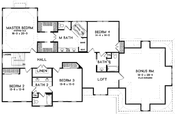 Home Plan - Classical Floor Plan - Upper Floor Plan #328-459