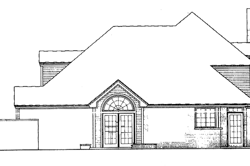 House Blueprint - Exterior - Rear Elevation for Traditional House Plan #310-1010 - 3 bed, 2.5 bath