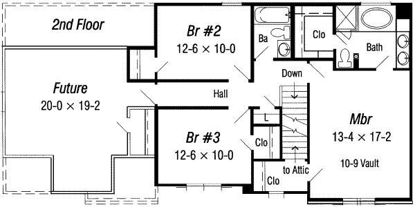 European Floor Plan - Upper Floor Plan #329-111