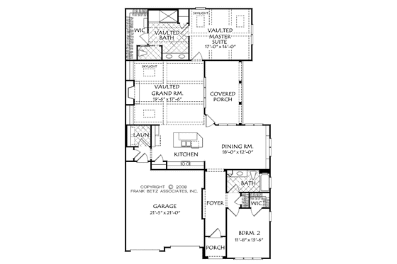 Floor Plan - Main Floor for European House Plan #927-513 - 2 bed, 2 bath