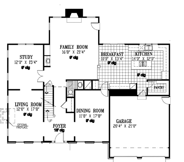 House Plan Design - Colonial Floor Plan - Main Floor Plan #953-46