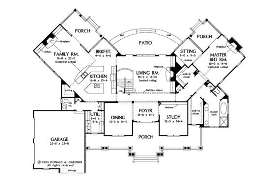 Floor Plan - Main Floor for Craftsman House Plan #929-361 - 3 bed, 3.5 bath