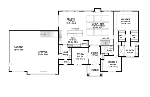 House Design - Ranch Floor Plan - Main Floor Plan #1010-85