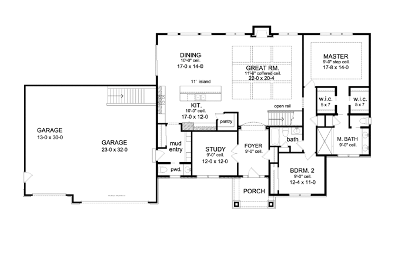 Home Plan - Floor Plan - Main Floor for Ranch House Plan #1010-85 - 2 bed, 2.5 bath