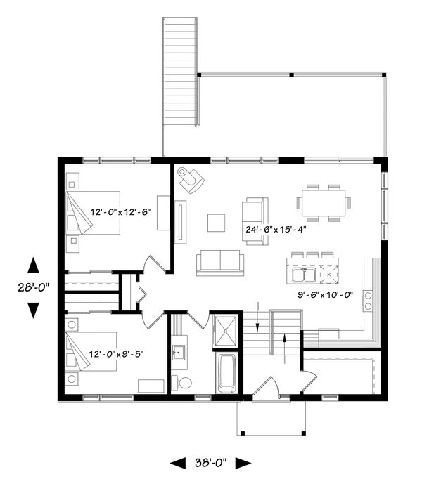 House Plan Design - Modern Floor Plan - Main Floor Plan #23-2674