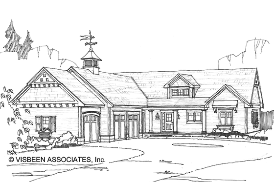 Exterior - Front Elevation 3 for Craftsman House Plan #928-225 - 2 bed, 2.5 bath