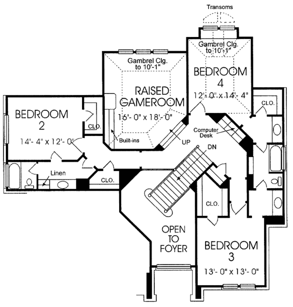Dream House Plan - Country Floor Plan - Upper Floor Plan #974-55