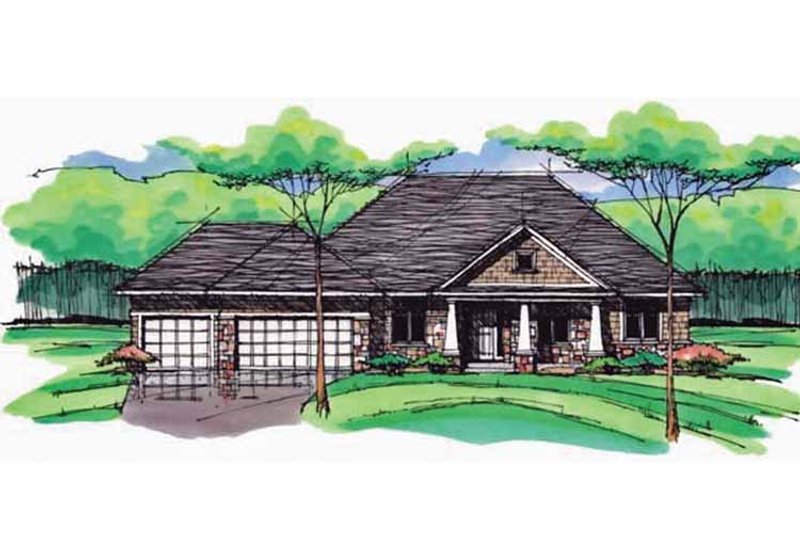 Architectural House Design - Exterior - Front Elevation 3 for European House Plan #51-992 - 3 bed, 2 bath